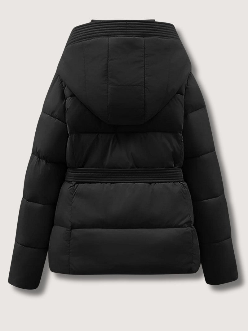 Women's Hooded Belted Puffer Jacket