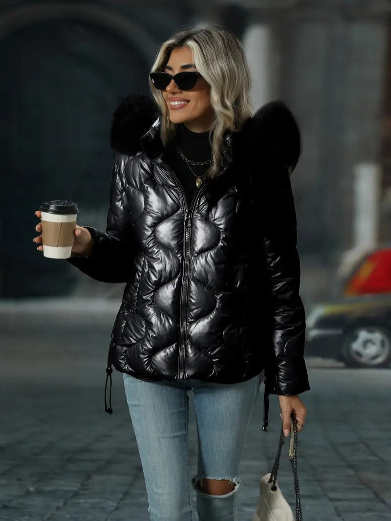 Detachable Hood Full-Zip Winter Jacket