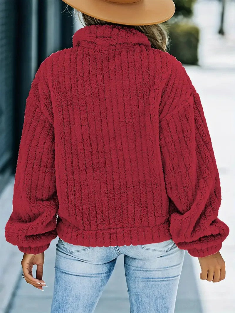 Soft Faux Fur Button Trucker Jacket