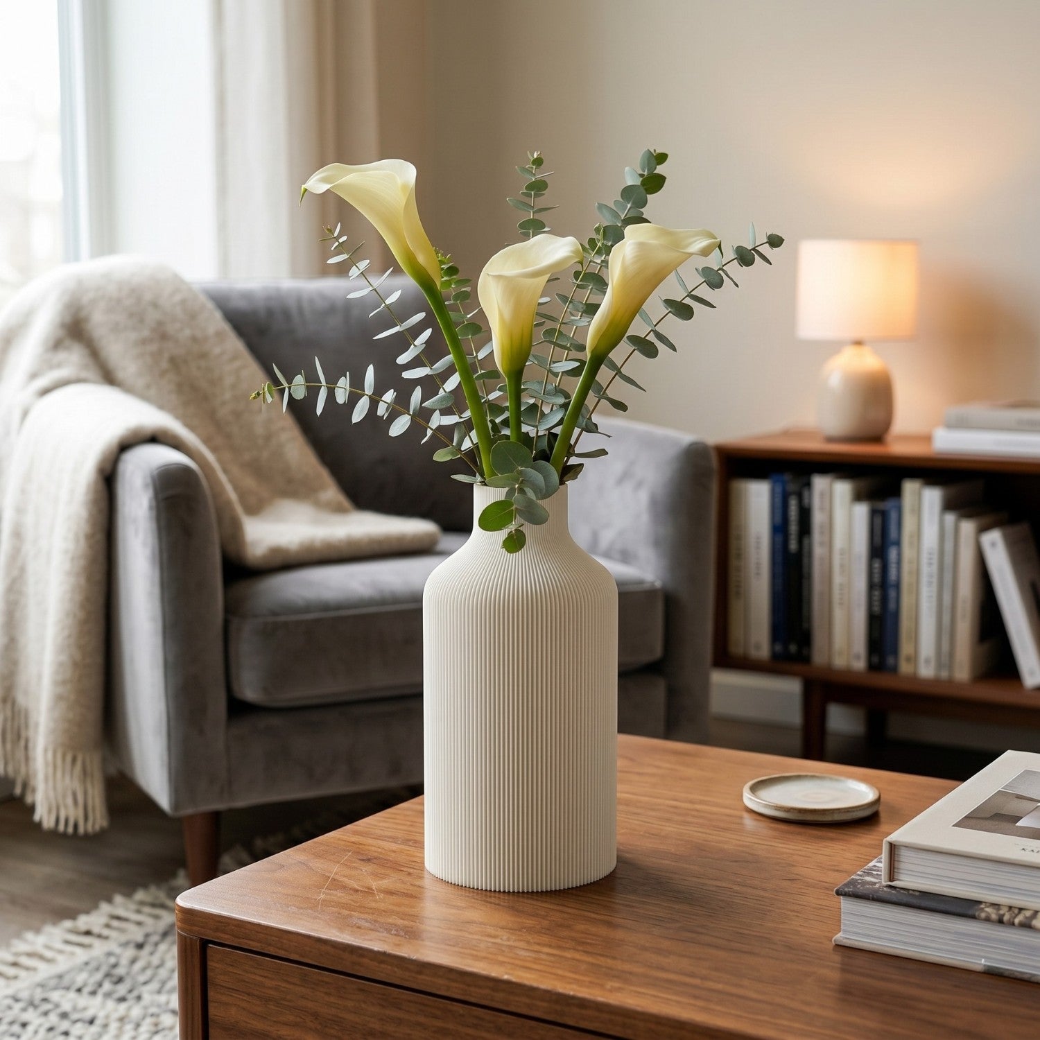 Modern Ribbed Bottle Vase