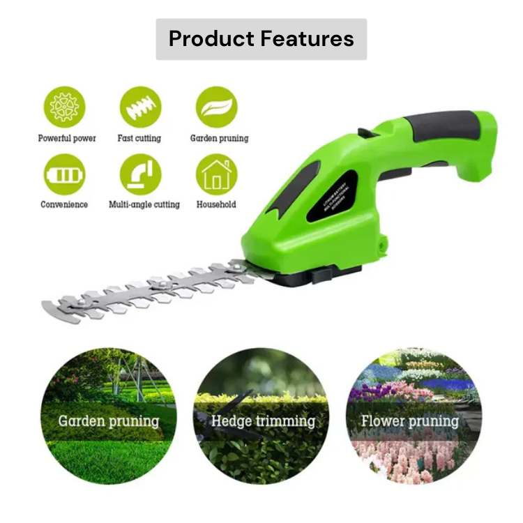2 - in - 1 Cordless Garden Trimmer - Hedge Trimmer - Wild Eye Vision
