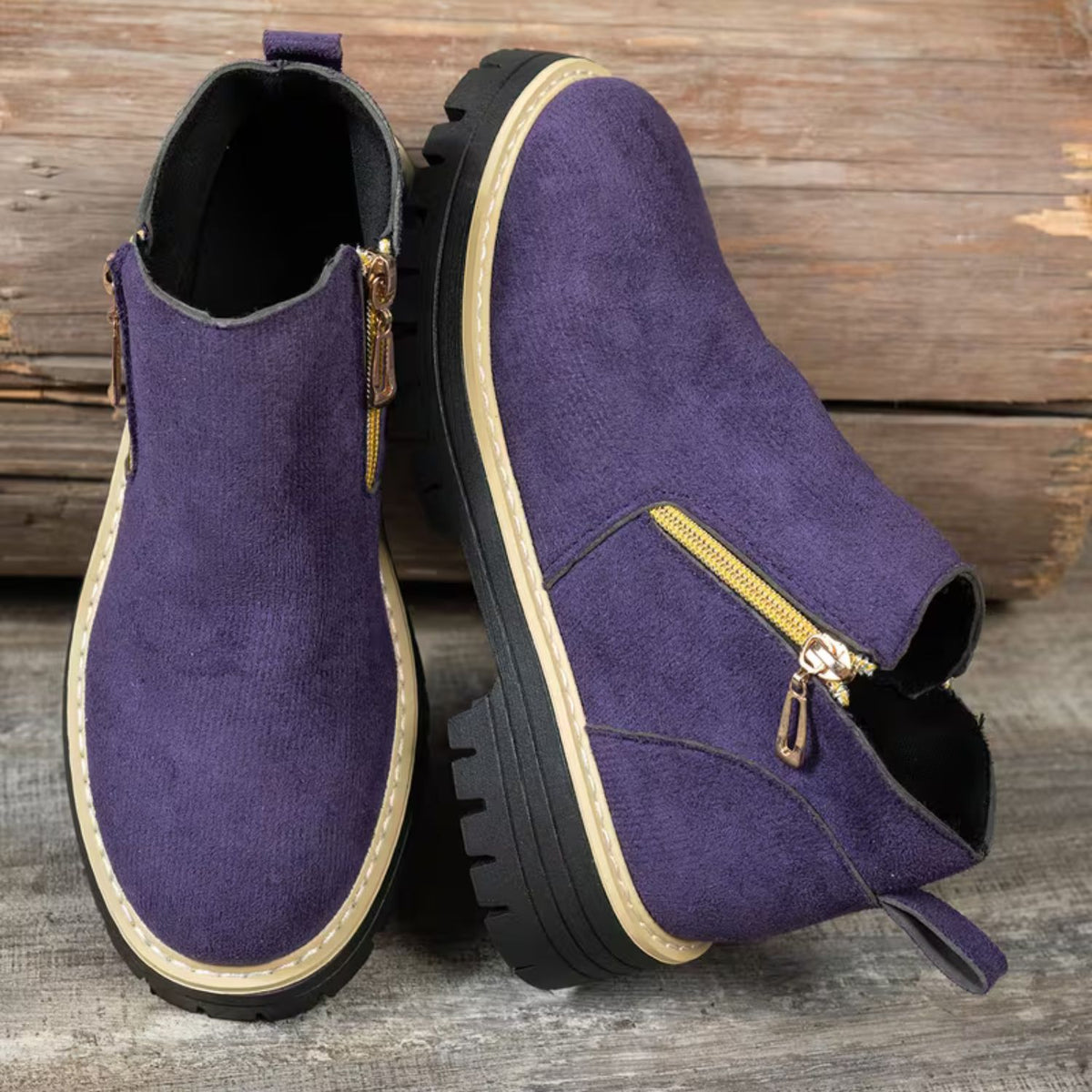 Platform Double Zip Ankle Boots