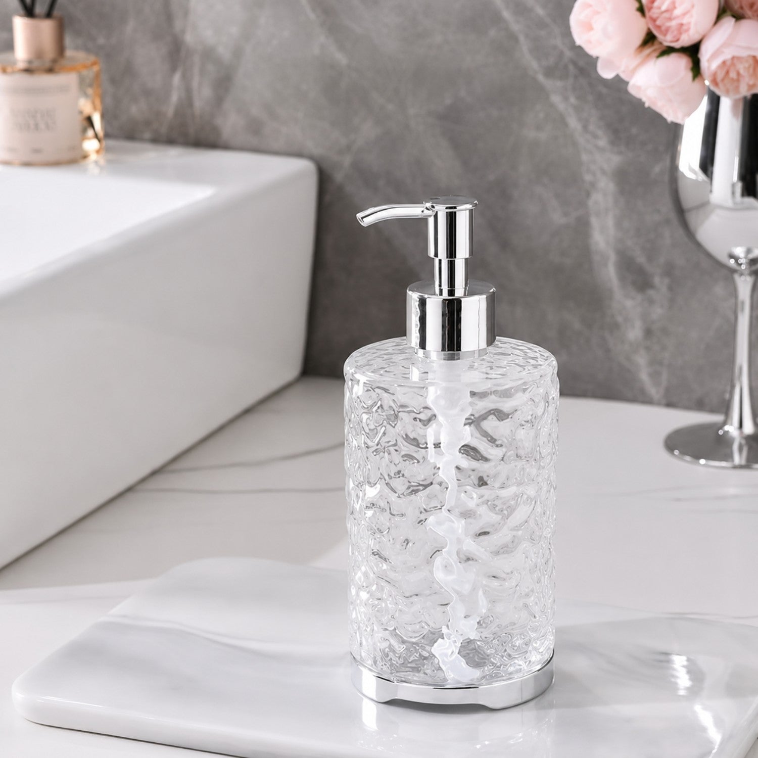 Refillable Acrylic Soap Dispenser Bottle