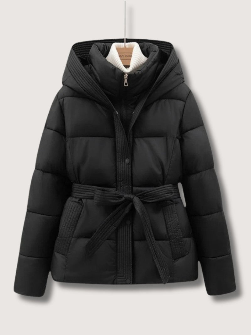 Women's Hooded Belted Puffer Jacket
