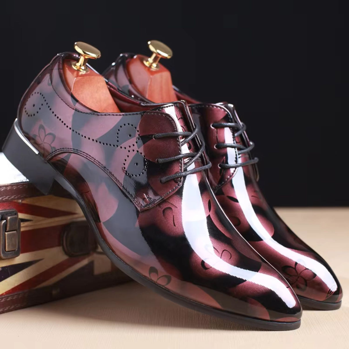Floral Pattern Lace Up Oxfords