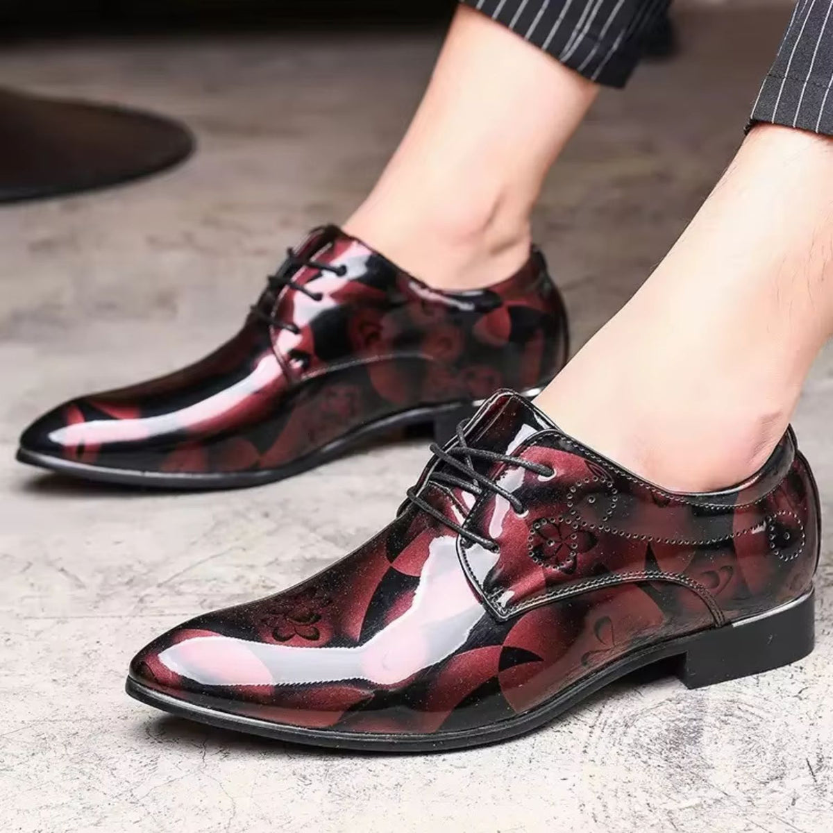 Floral Pattern Lace Up Oxfords