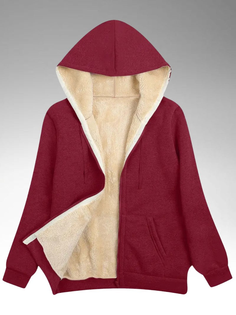 Women’s Plush Fleece-Lined Hooded Jacket