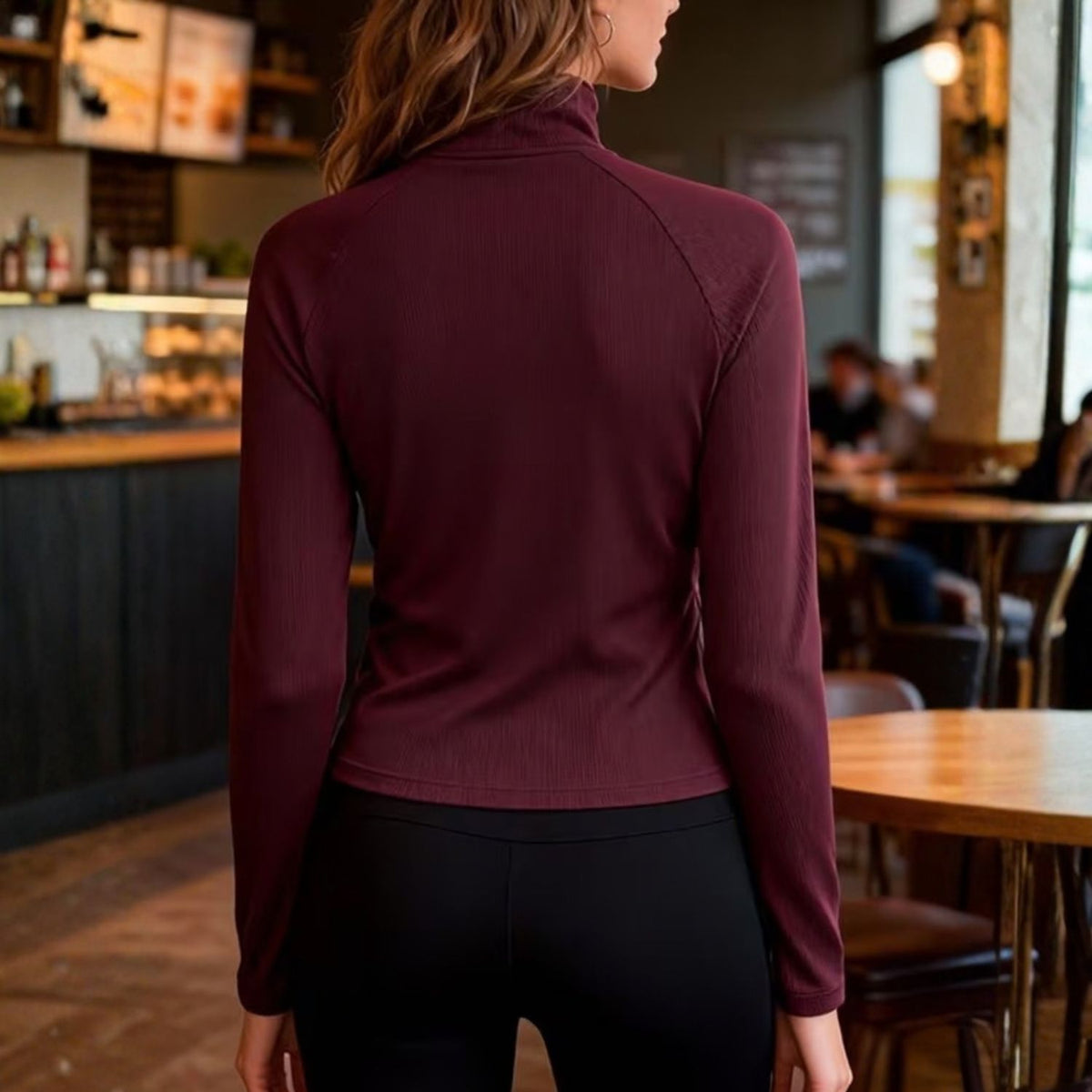 Women’s Ribbed Half Zip Top