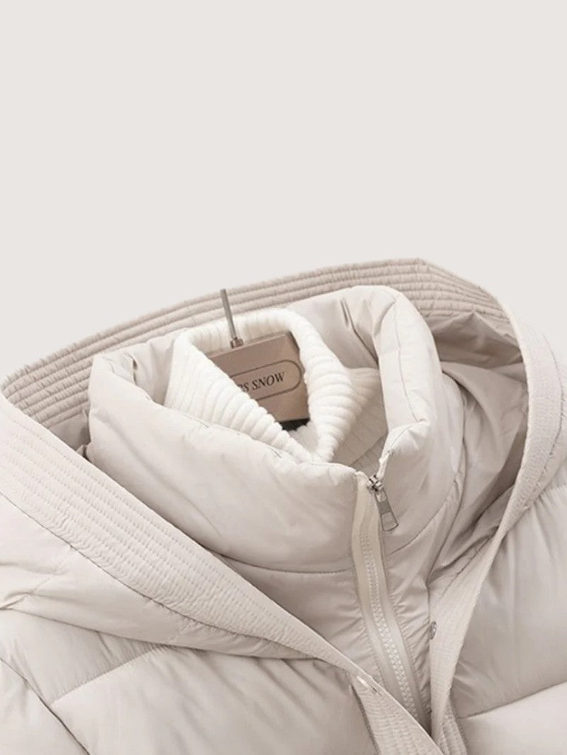 Women's Hooded Belted Puffer Jacket