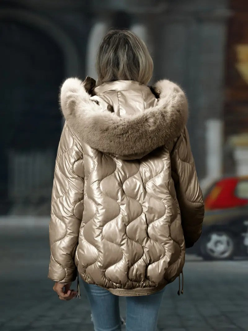 Detachable Hood Full-Zip Winter Jacket