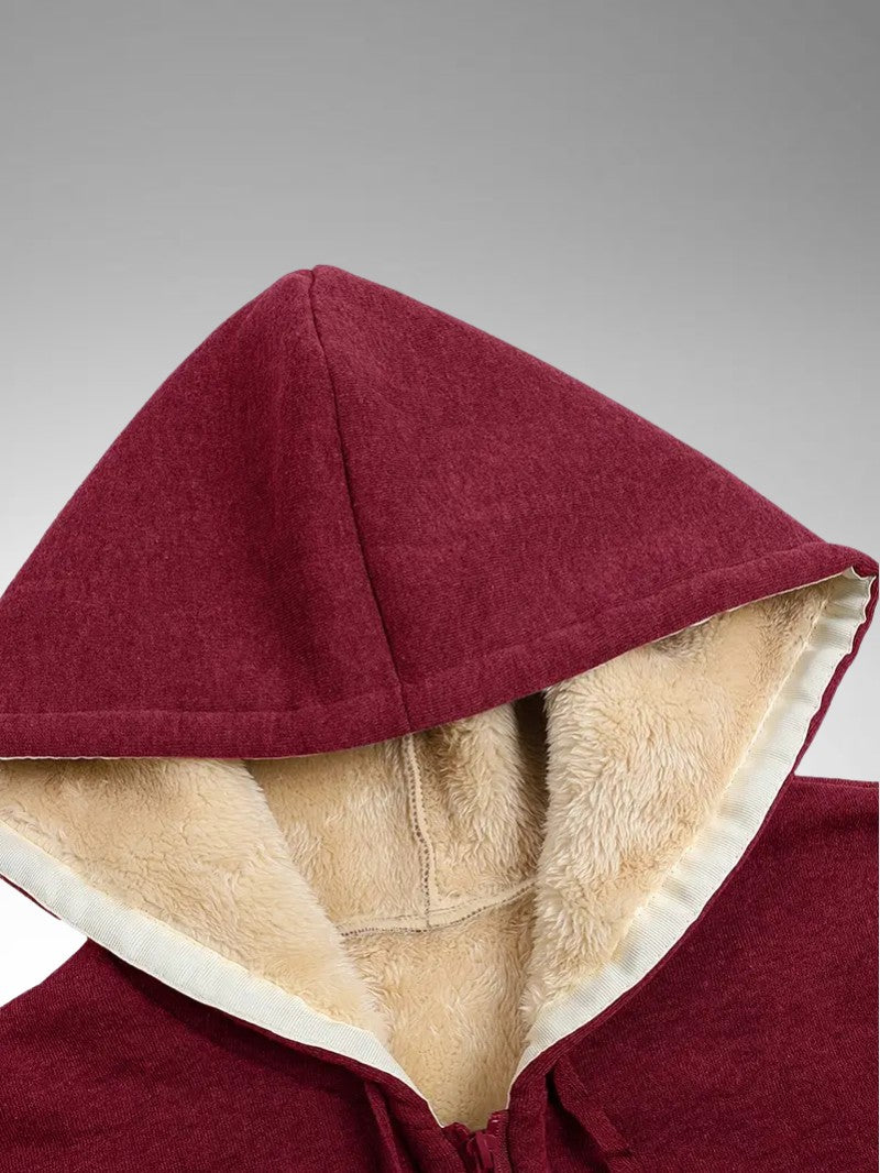 Women’s Plush Fleece-Lined Hooded Jacket