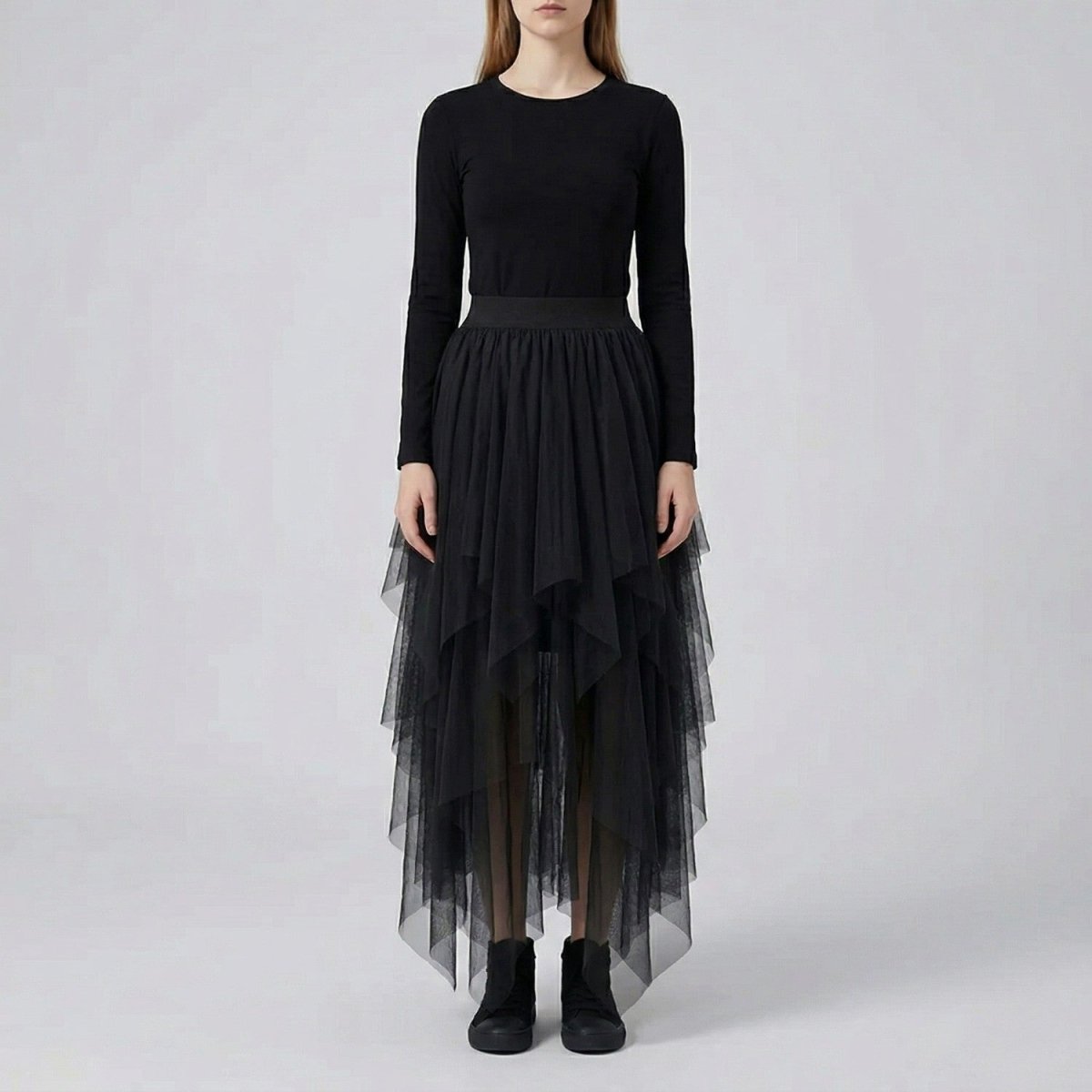 Black Punk Tulle Midi Skirt - Skirt - Wild Eye Vision