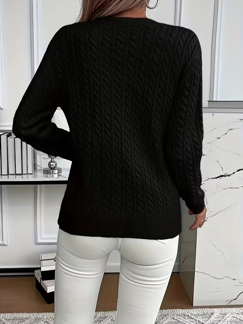 Classic Cable Knit Jumper - Women Knitted Jumper - Wild Eye Vision