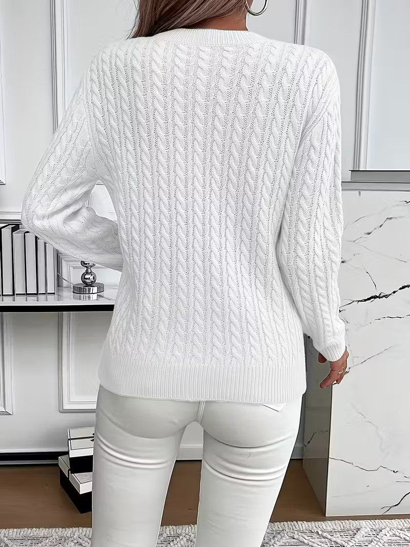 Classic Cable Knit Jumper - Women Knitted Jumper - Wild Eye Vision
