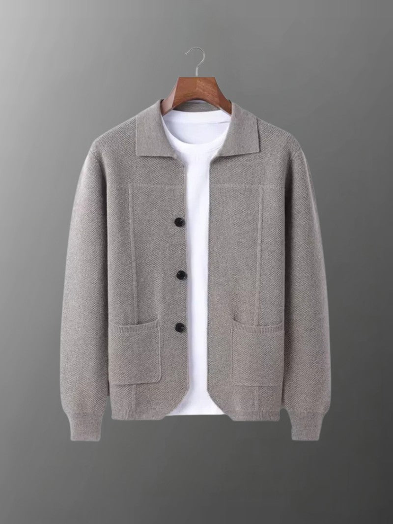 Classic Collared Knit Cardigan - Men Cardigan - Wild Eye Vision