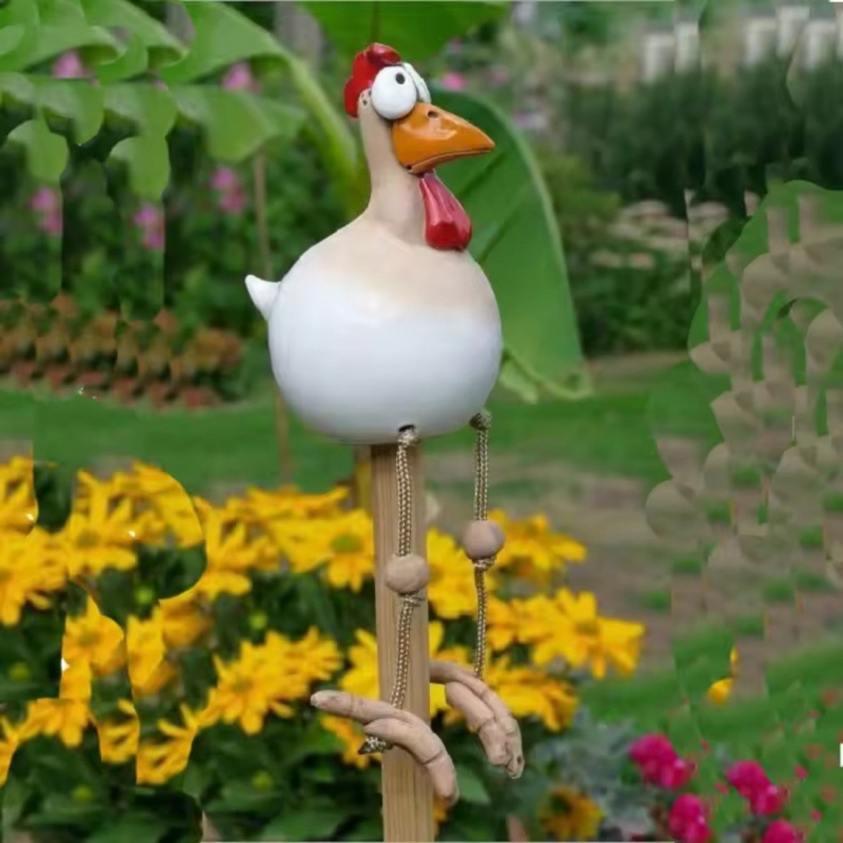 Colorful Garden Chicken Figurines - Garden Chicken Decoration - Wild Eye Vision