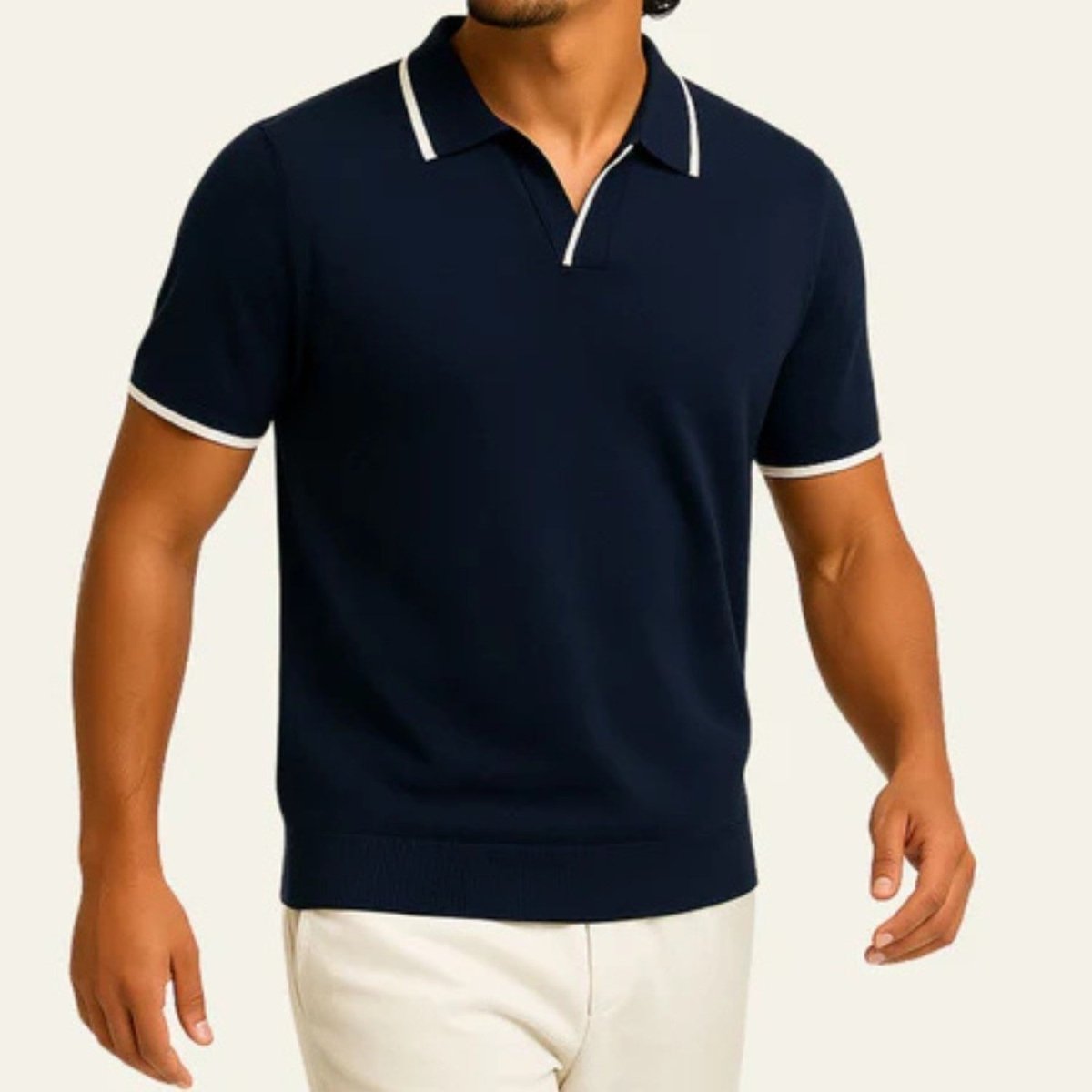 Contrast Trim Slim Knit Polo - Polo Shirts - Wild Eye Vision