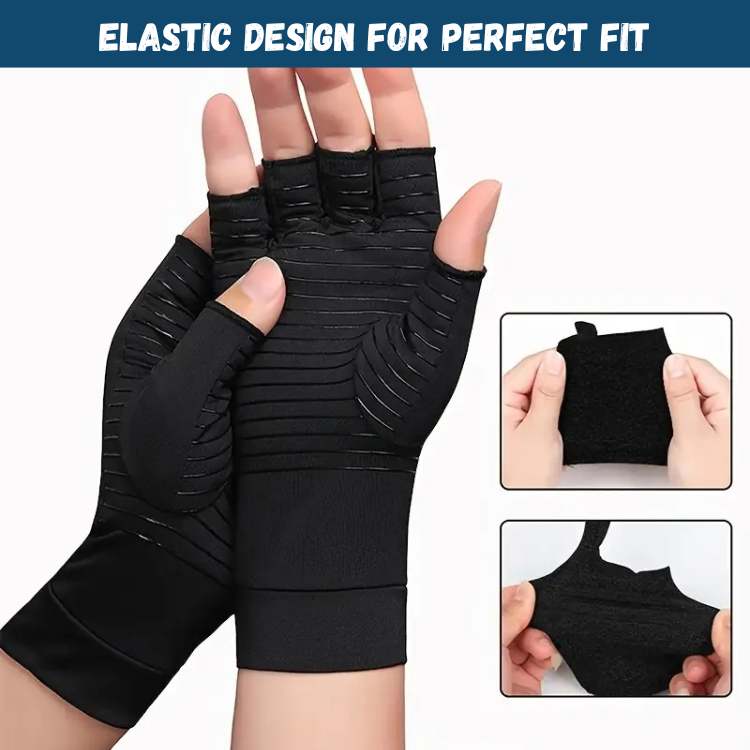 Copper Fiber Stress Relief Fingerless Gloves - Gloves - Wild Eye Vision