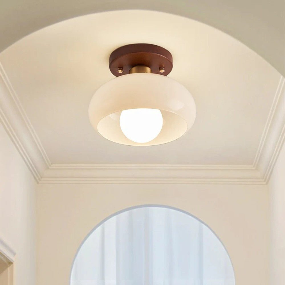 Cream Glass Ceiling Light - Ceiling Light - Wild Eye Vision