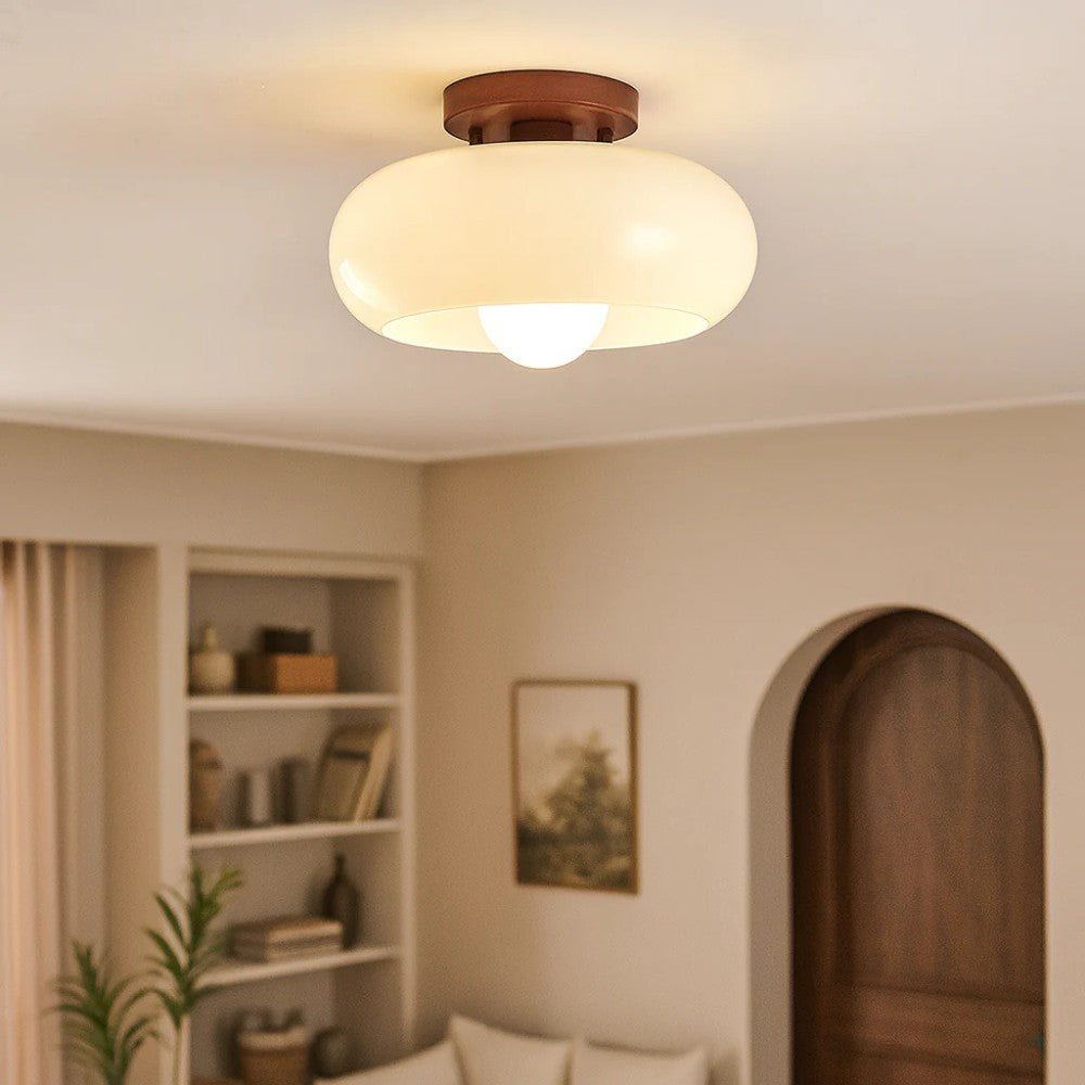 Cream Glass Ceiling Light - Ceiling Light - Wild Eye Vision