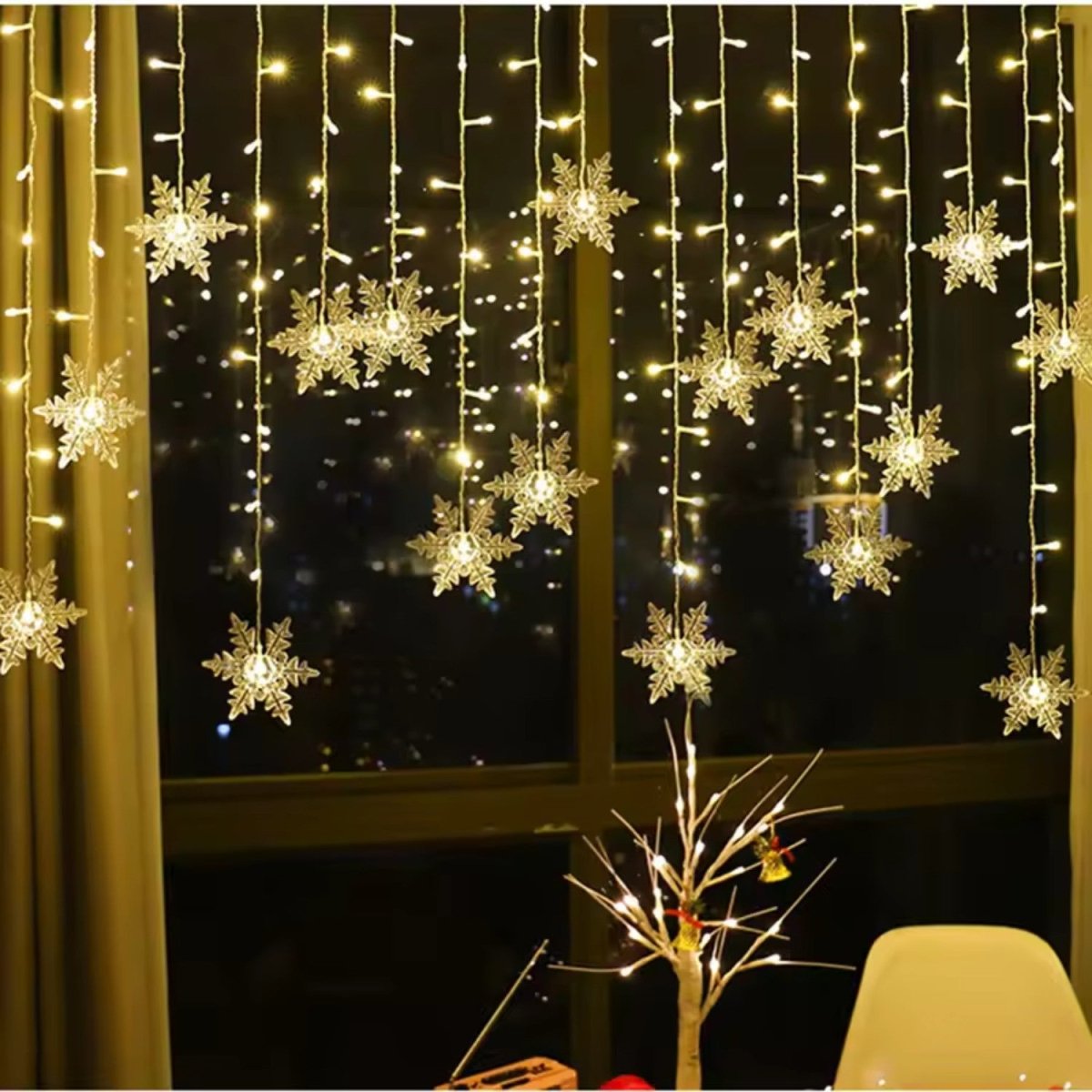 Curtain Snowflake LED String Lights - LED Curtain Lights - Wild Eye Vision