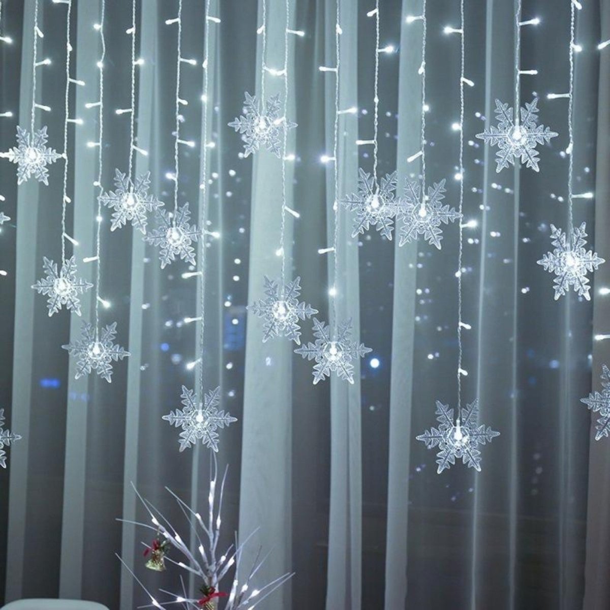 Curtain Snowflake LED String Lights - LED Curtain Lights - Wild Eye Vision