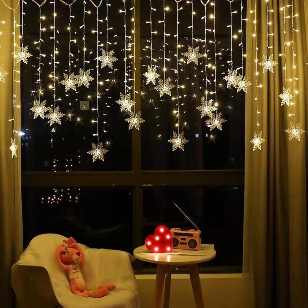Curtain Snowflake LED String Lights - LED Curtain Lights - Wild Eye Vision
