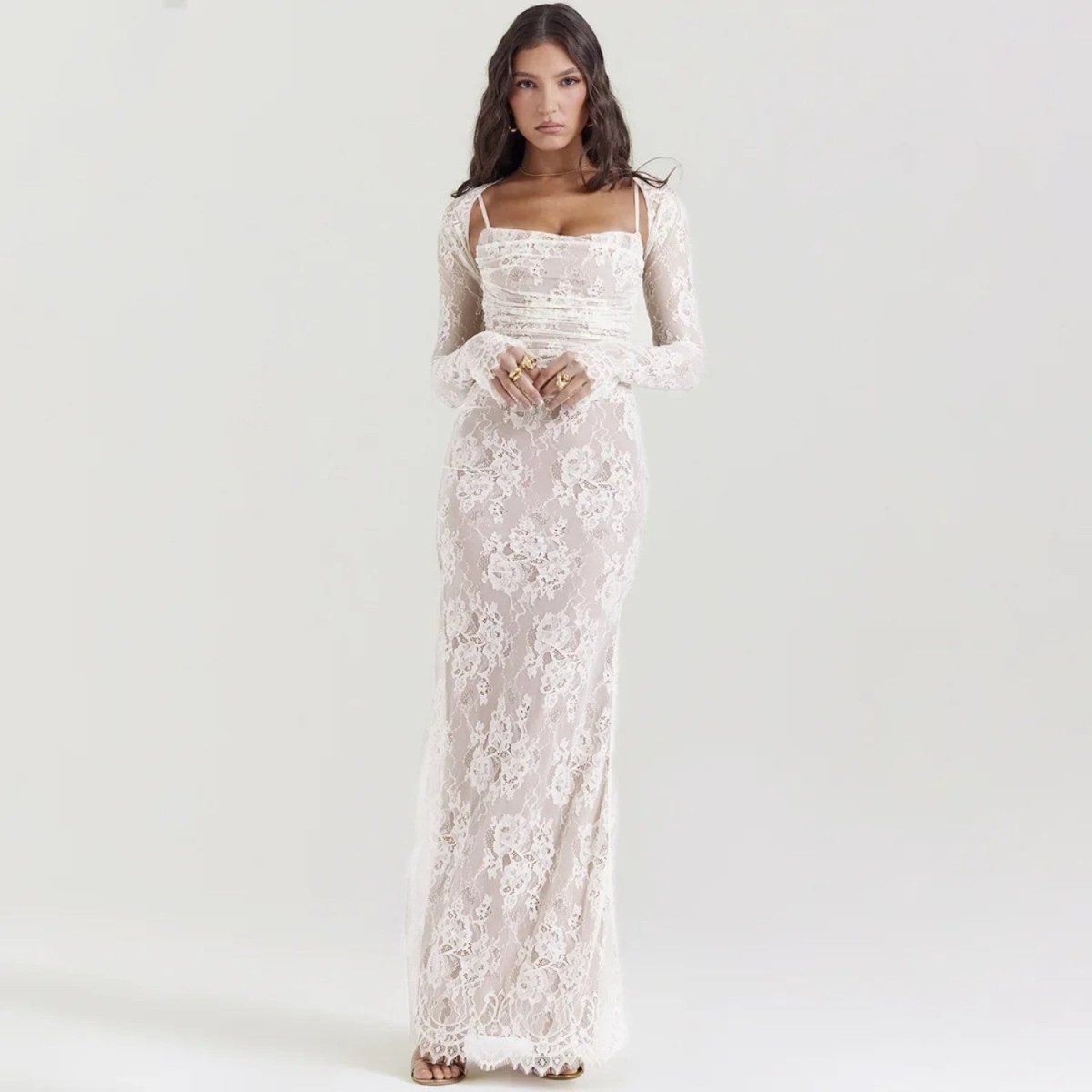 Elegant Lace Maxi Dress - Maxi Dress - Wild Eye Vision