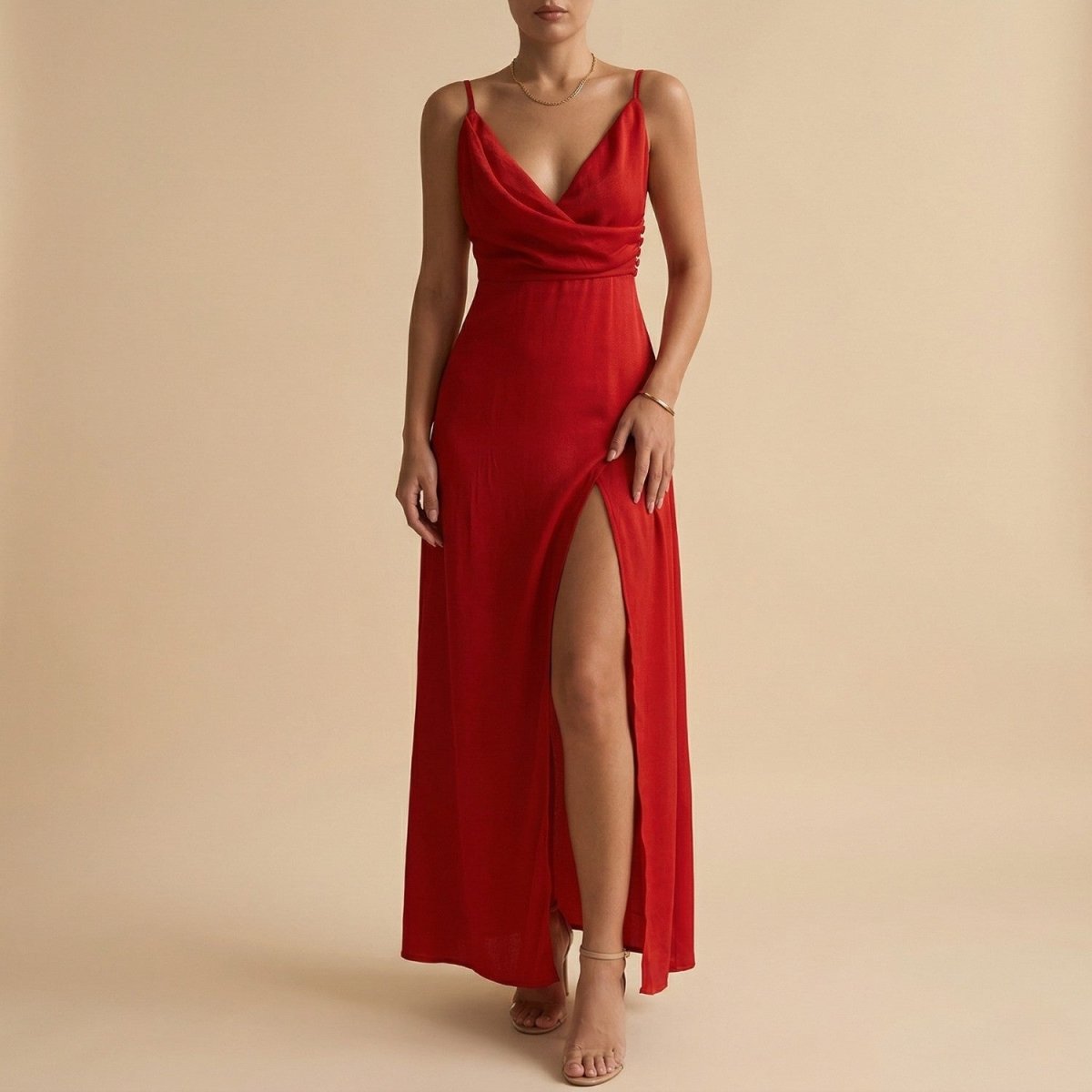 Elegant Wrap Slit Maxi Dress - Maxi Dress - Wild Eye Vision