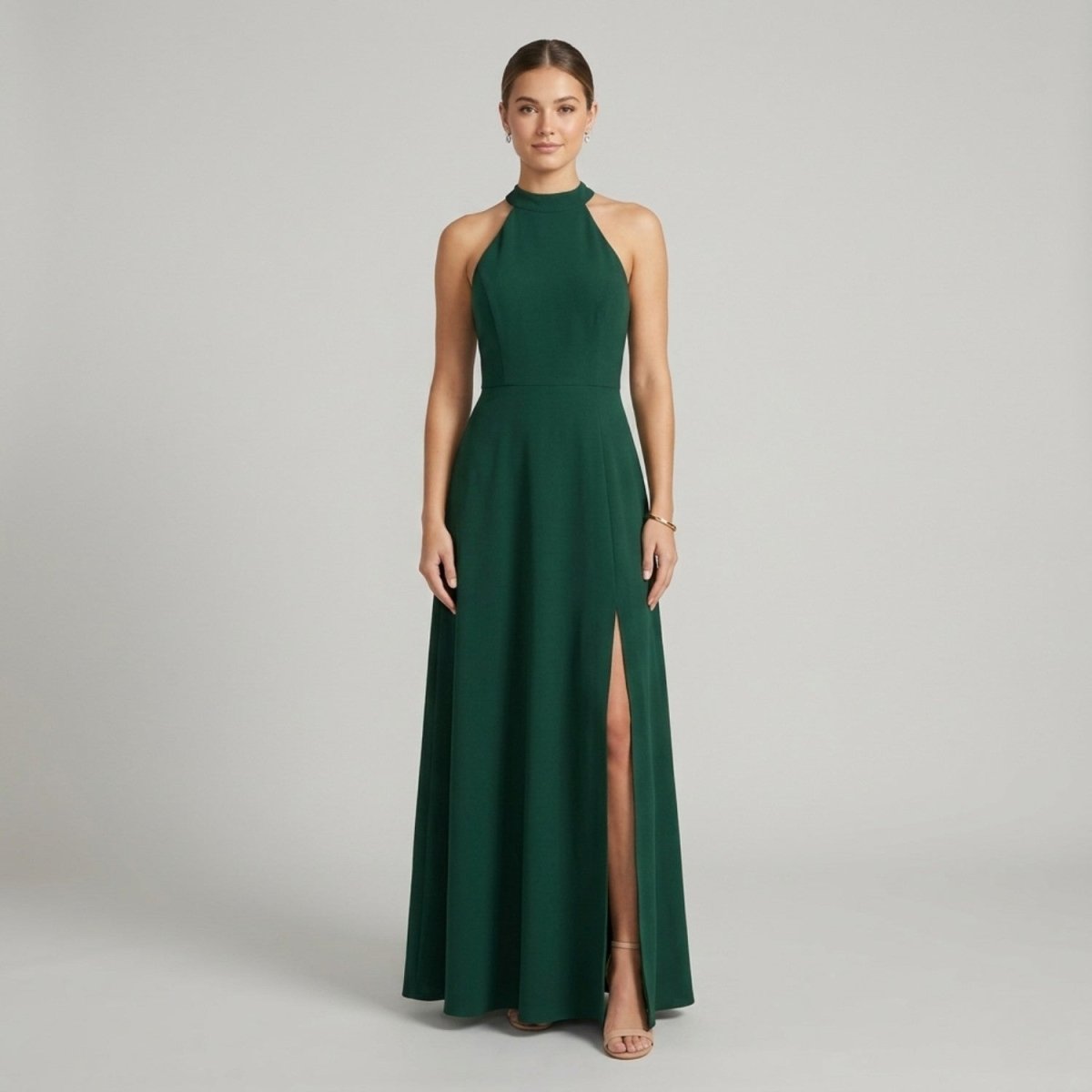 High Neck Slit Maxi Dress - Maxi Dress - Wild Eye Vision