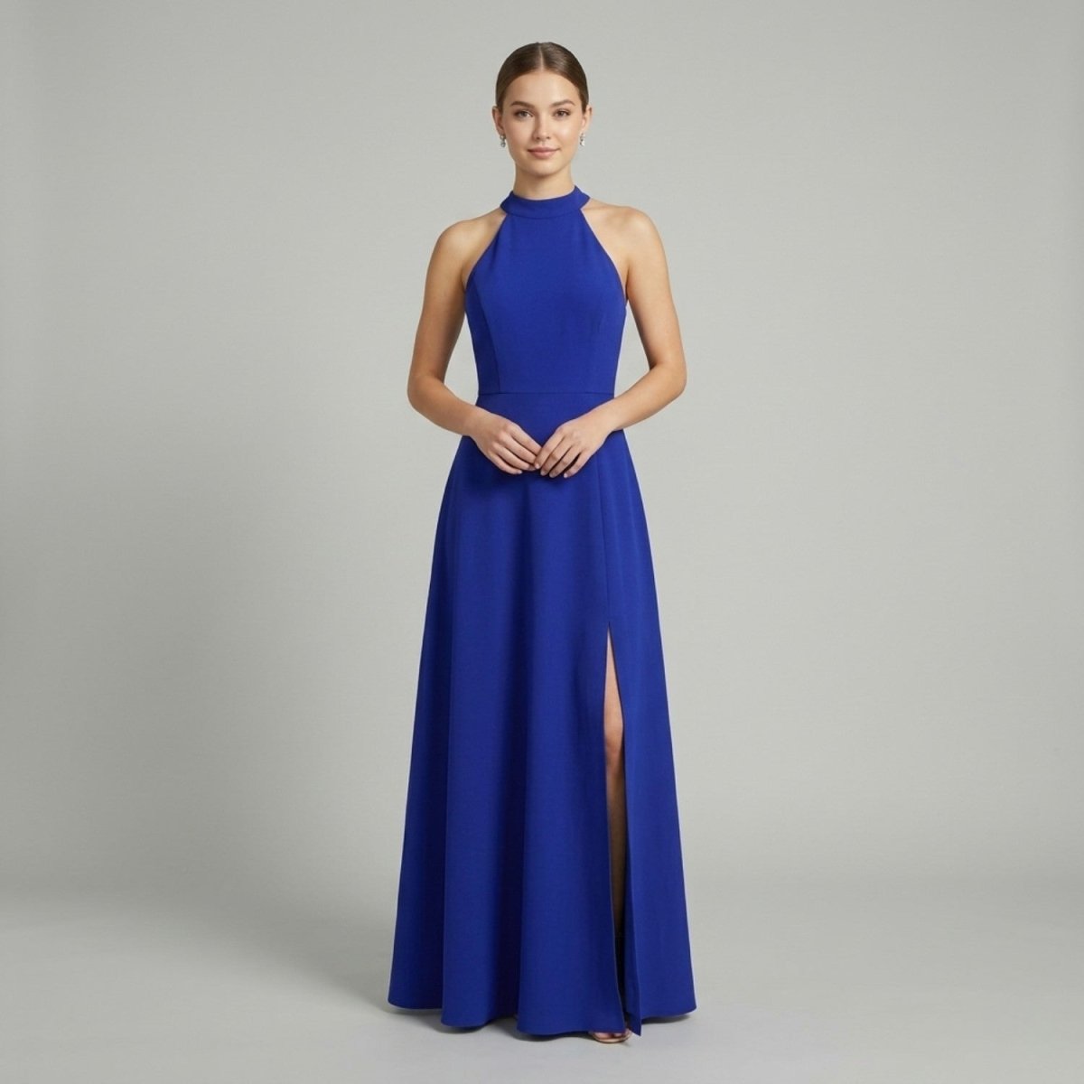 High Neck Slit Maxi Dress - Maxi Dress - Wild Eye Vision