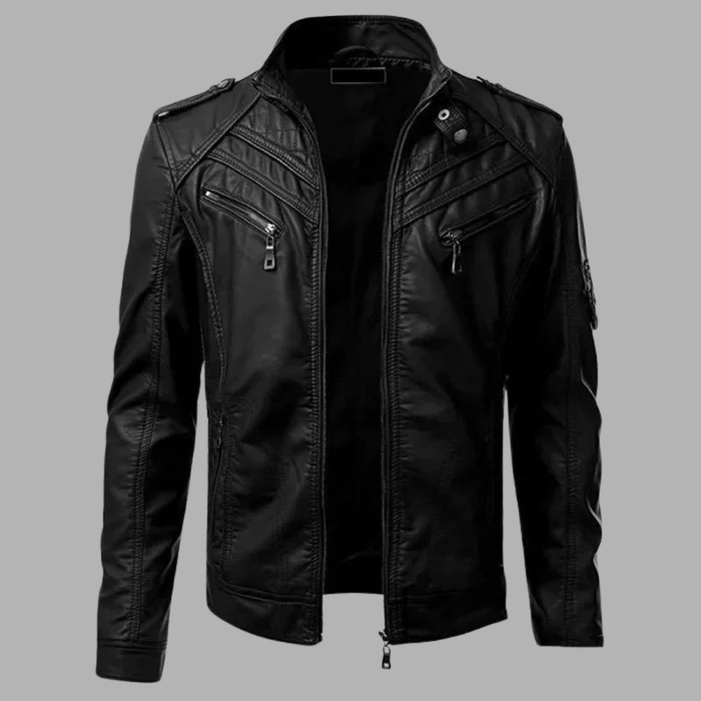 High - Performance Leather Zip Jacket - Men's Leather Jacket - Wild Eye Vision