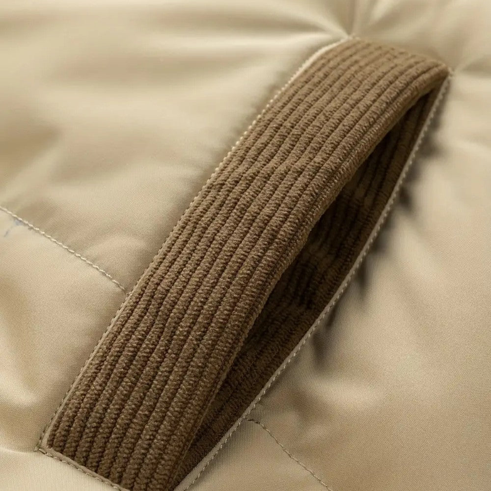 Insulated Puffer Jacket with Corduroy Hood - Men's Puffer Jacket - Wild Eye Vision