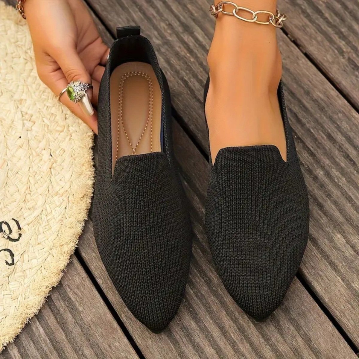 Lightweight Knit Slip On Flats - Orthopedic Slippers - Wild Eye Vision