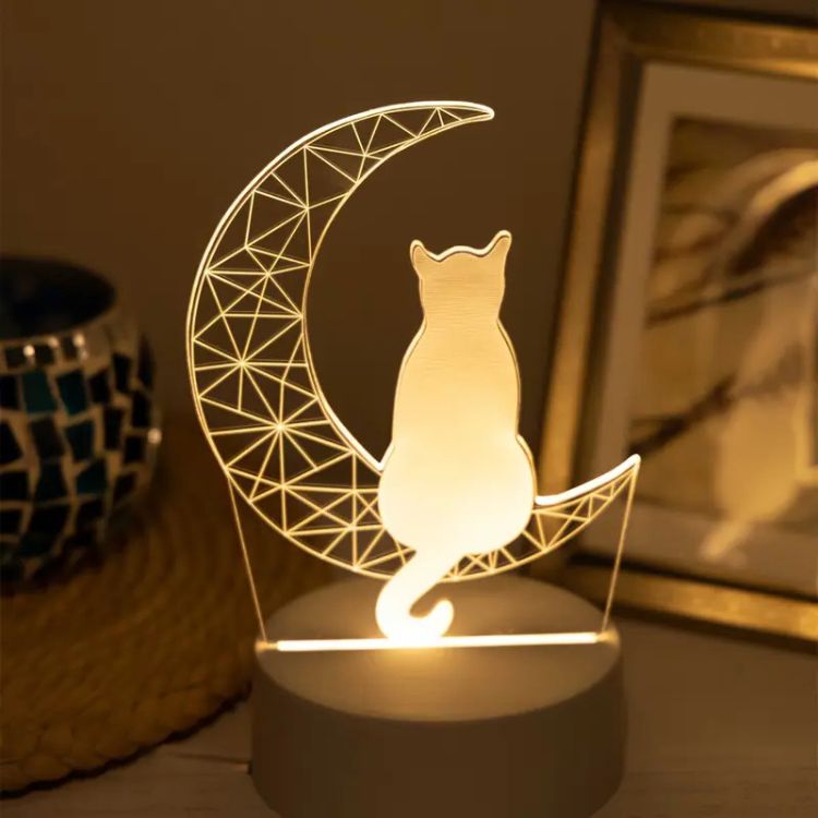 Lunar Cat 3D Night Light - Night Light - Wild Eye Vision