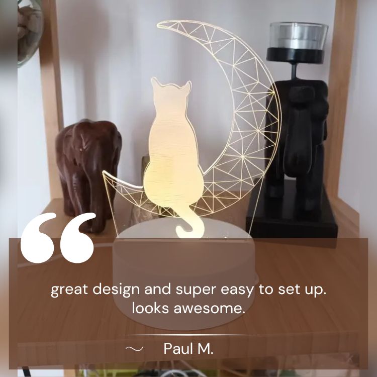 Lunar Cat 3D Night Light - Night Light - Wild Eye Vision