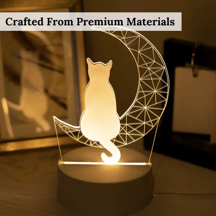 Lunar Cat 3D Night Light - Night Light - Wild Eye Vision