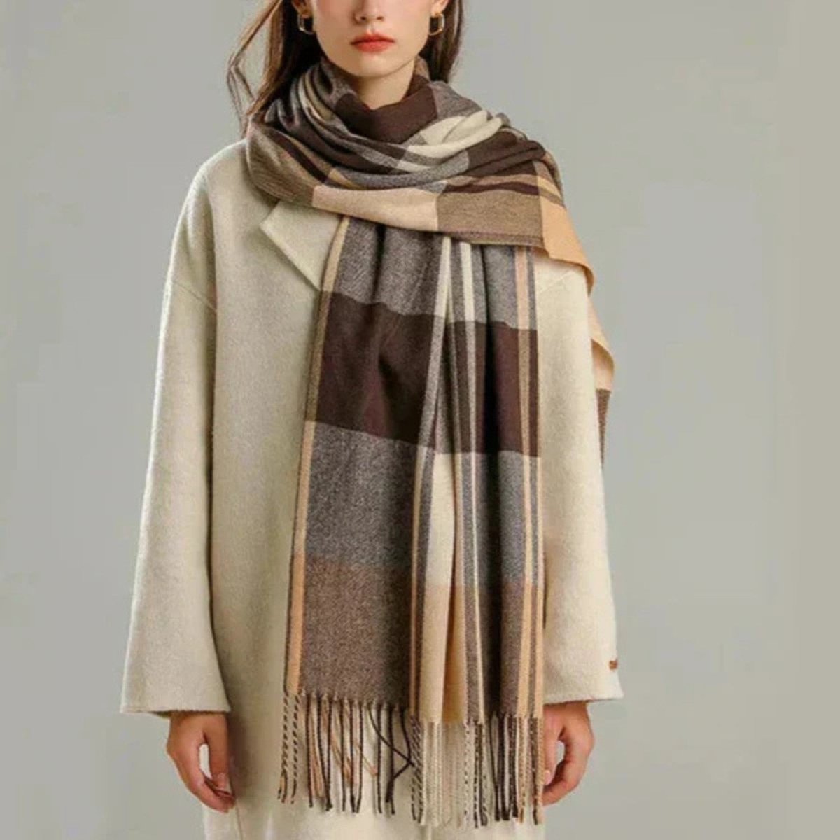 Luxury Elegant Checkered Warm Scarf - Neck Scarf - Wild Eye Vision