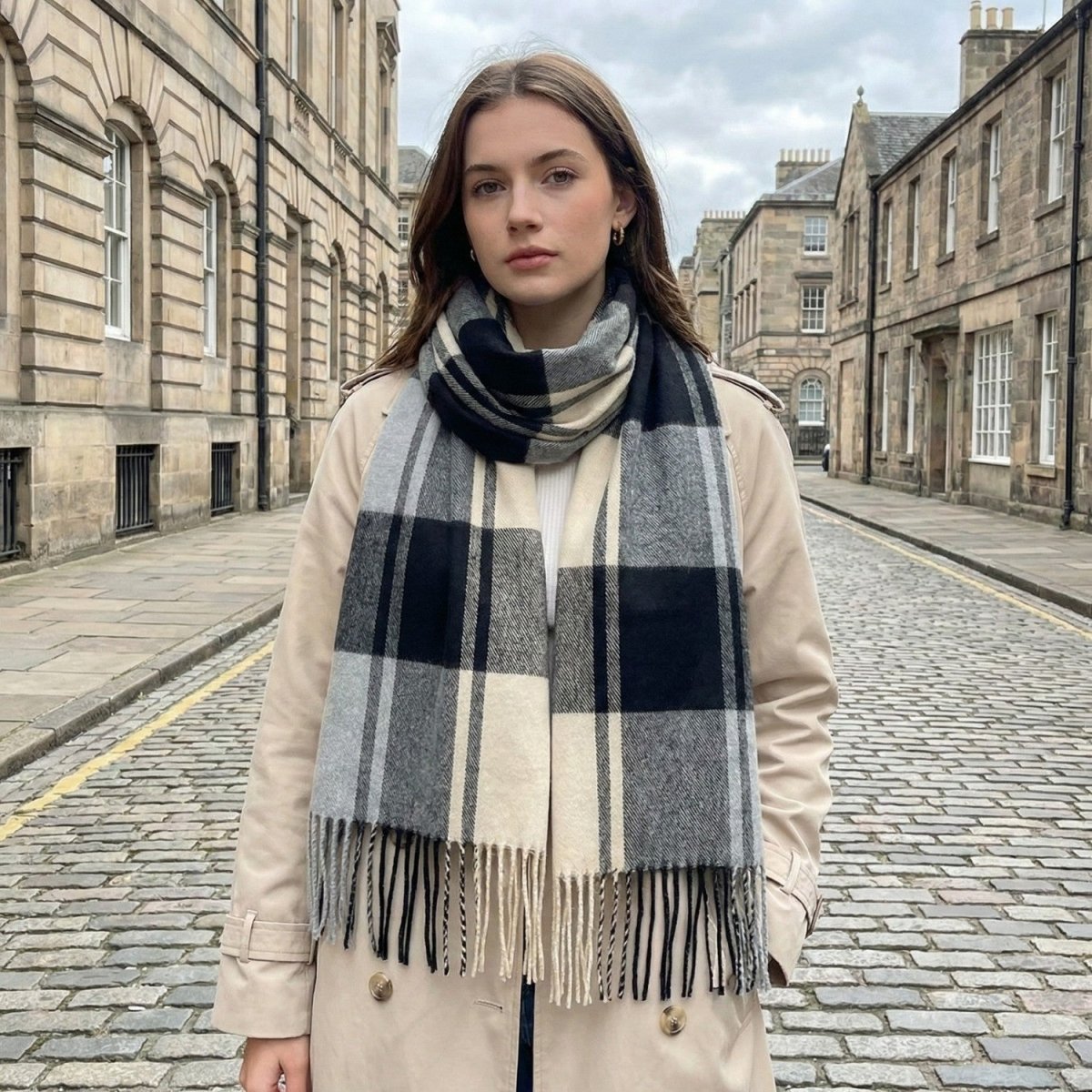 Luxury Elegant Checkered Warm Scarf - Neck Scarf - Wild Eye Vision