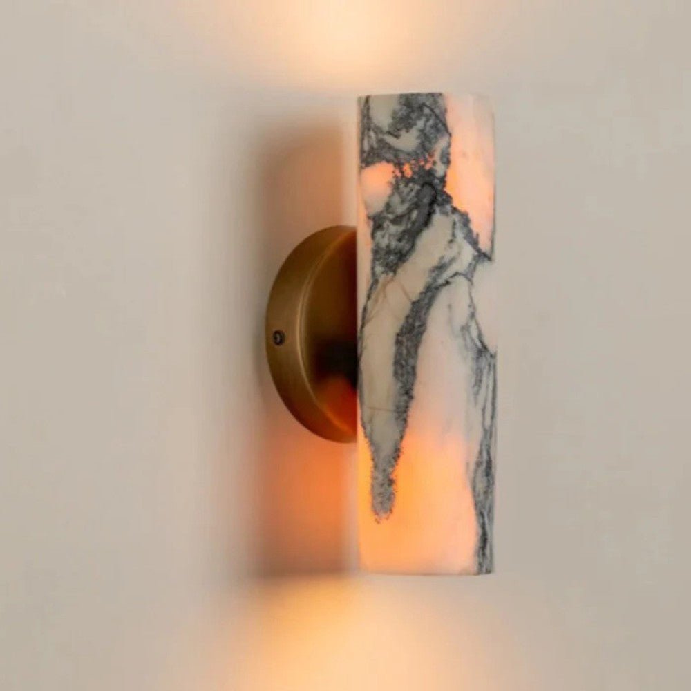 Marble Cylinder Brass Wall Light - Wall Light - Wild Eye Vision