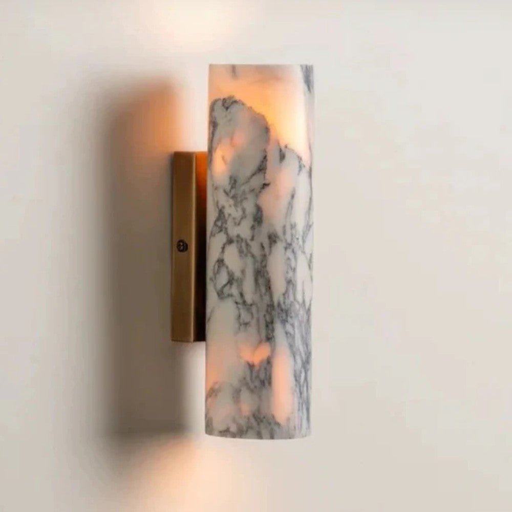 Marble Cylinder Brass Wall Light - Wall Light - Wild Eye Vision