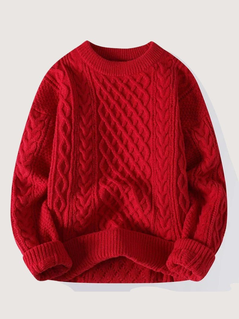 Men’s Cable Knit Crew Neck Jumper - Men Knitted Jumper - Wild Eye Vision