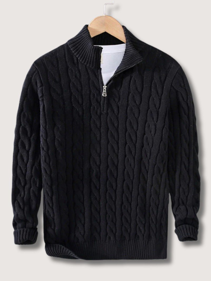 Men’s Cable Knit Half Zip Jumper - Men Jumper - Wild Eye Vision