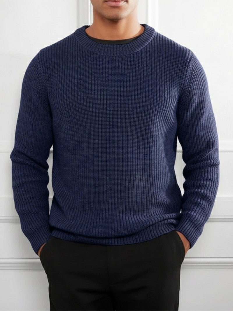 Men’s Classic Crew Neck Sweater - Men Knitted Jumper - Wild Eye Vision