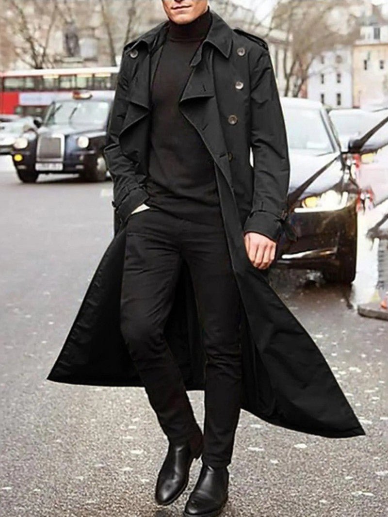 Men’s Classic Long Trench Coat - Men's Coat - Wild Eye Vision
