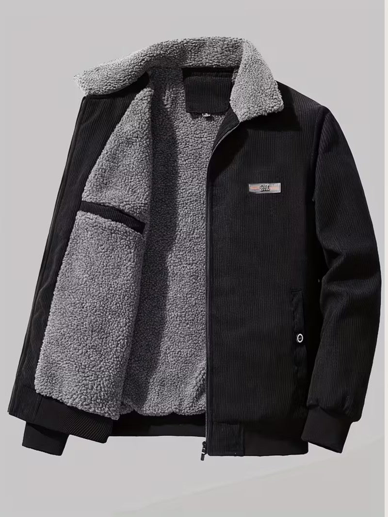 Men’s Corduroy Fleece Jacket - Men's Sherpa Jacket - Wild Eye Vision