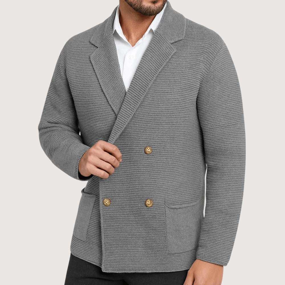 Men’s Double Breasted Knit Cardigan - Men Knit Cardigan - Wild Eye Vision