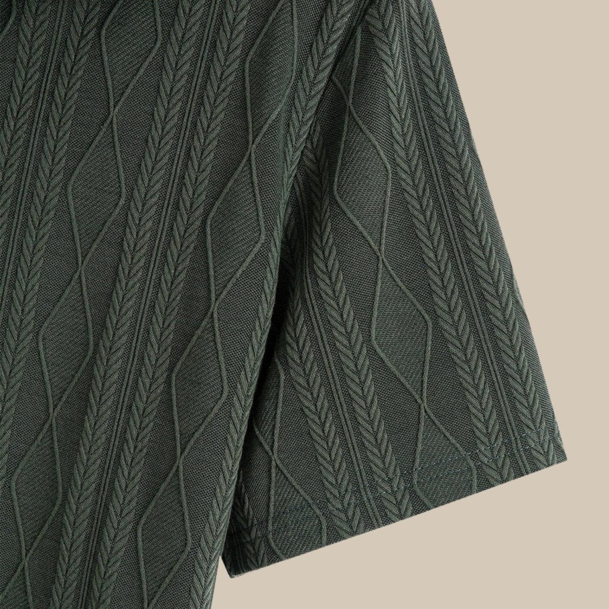 Men's Geometric Jacquard Knit Polo Shirt - Polo Shirts - Wild Eye Vision