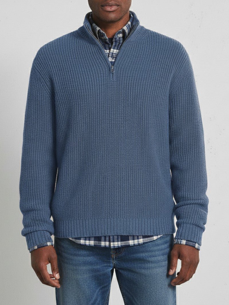 Men’s Half Zip Knit Sweater - Men Jumper - Wild Eye Vision