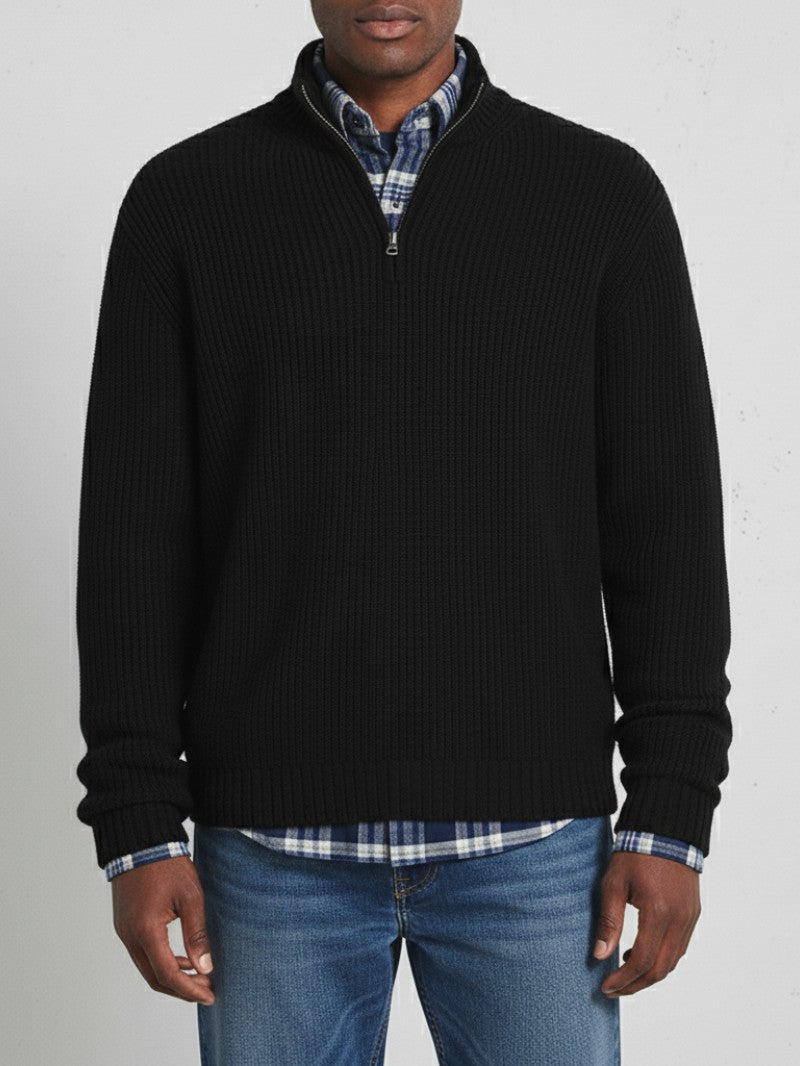 Men’s Half Zip Knit Sweater - Men Jumper - Wild Eye Vision
